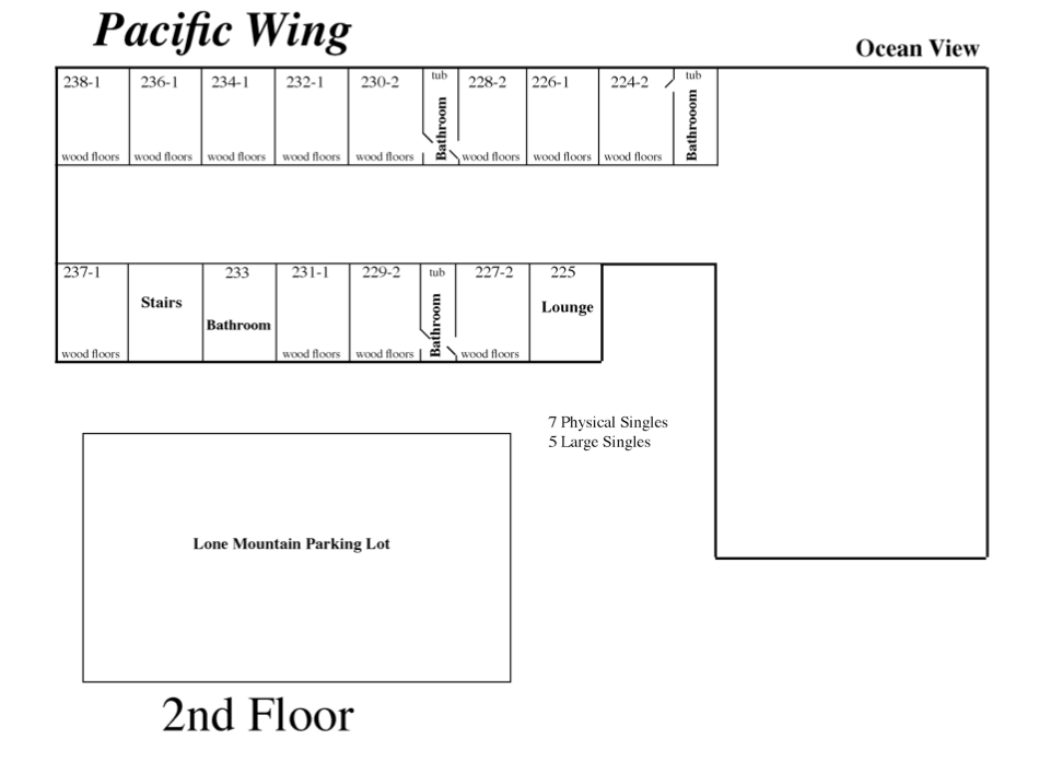 2nd floor plan of Pacific Wing