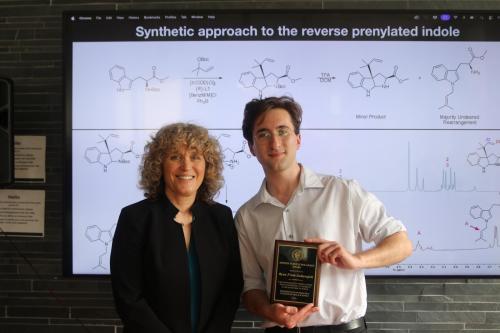 Chemistry student Ryan Frink-Sobierajski with Dr. Susan Beck, 2026