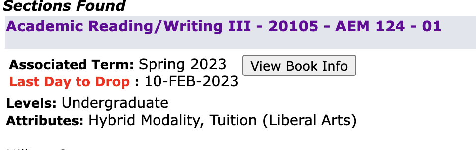 "screenshot of class information"