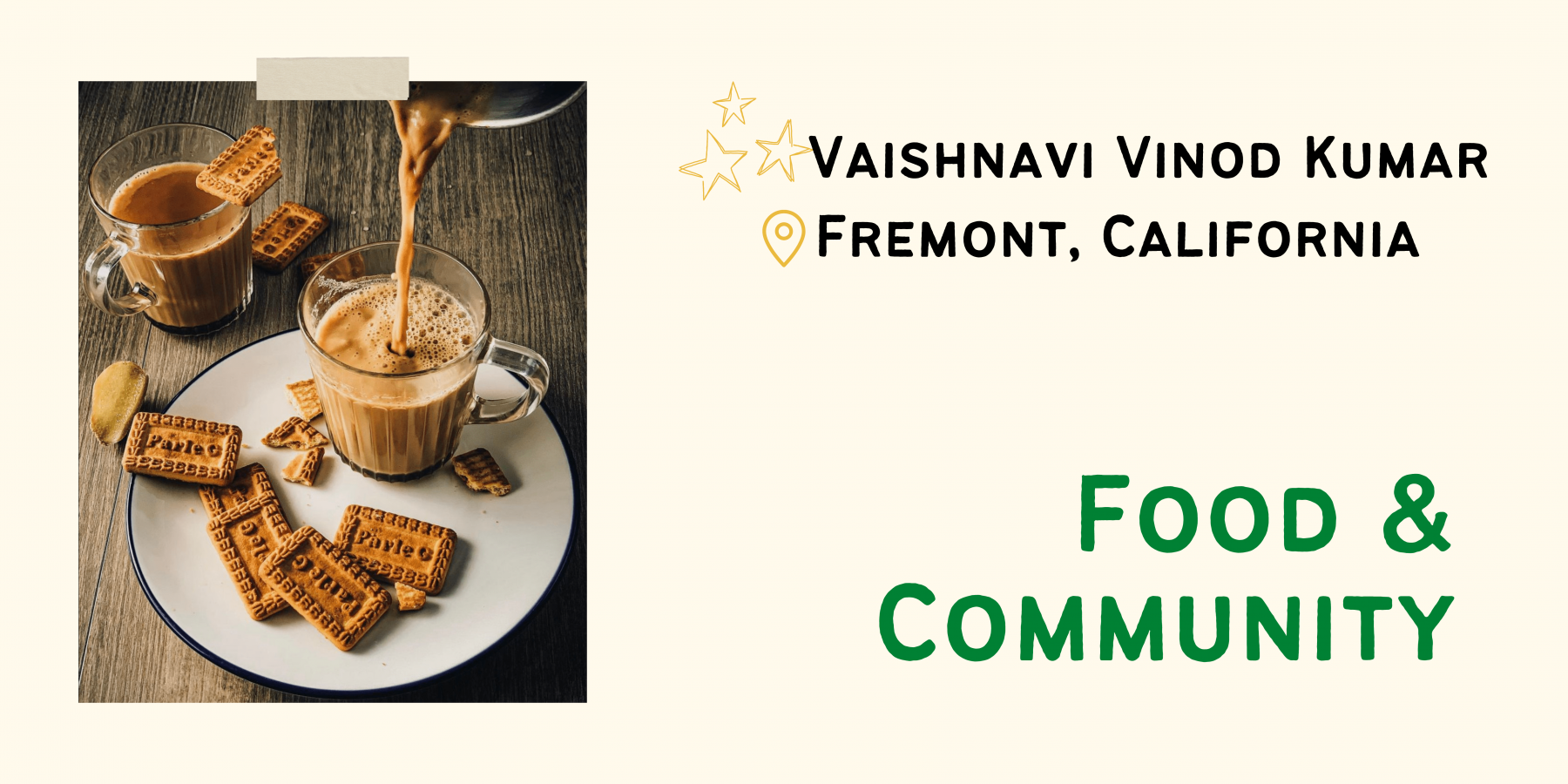 Food & Community Winner Vaishnavi Vinod Kumar