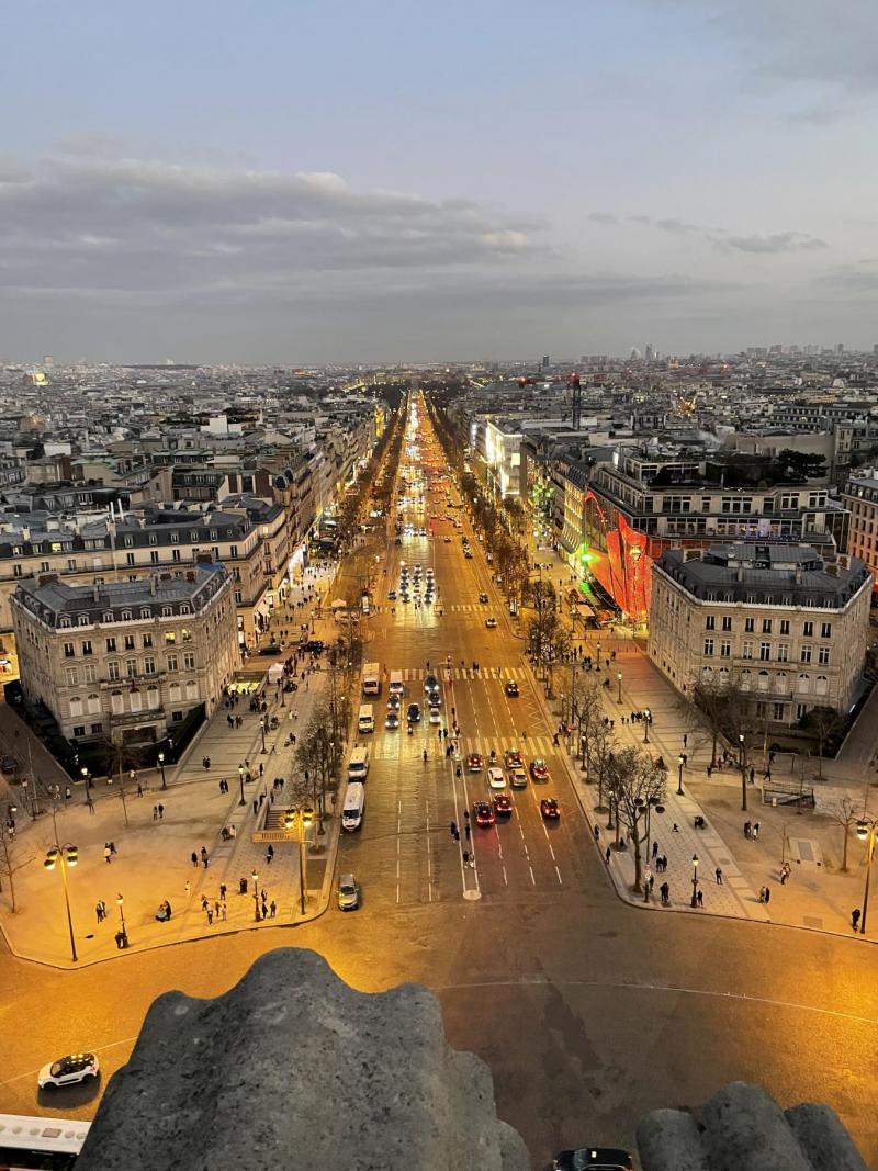 While most people have climbing to the top of the Eiffel Tower on their bucket list, I would argue that the Arc de Triomphe is the best way to see all of Paris. With views in every direction, you get a beautiful view of the sparkling Tour Eiffel next to the famous Champs Elysée (pictured).