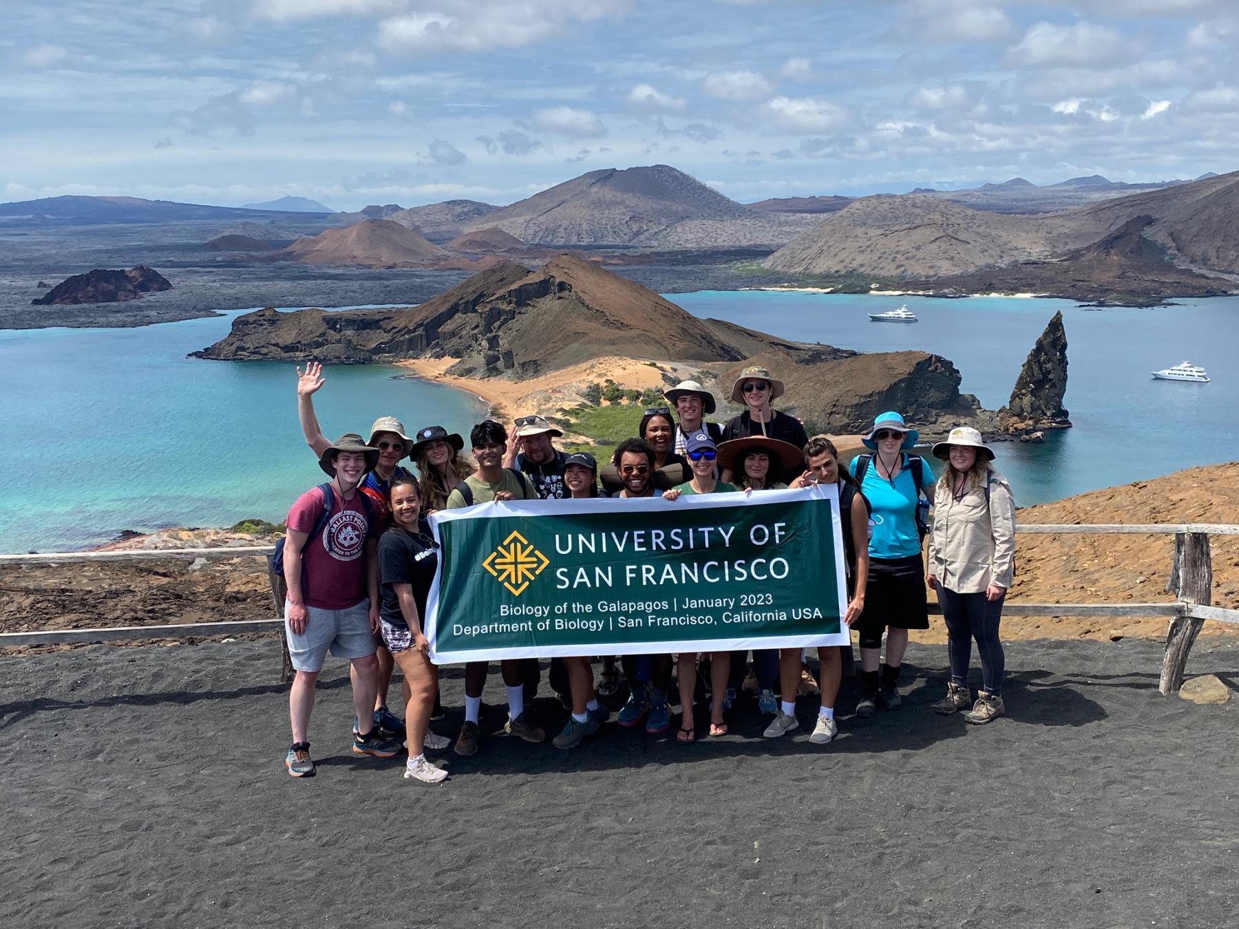 Group of students in Galapagos Islands during Intersession