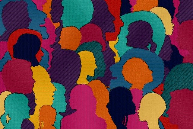 colorful silhouettes of people