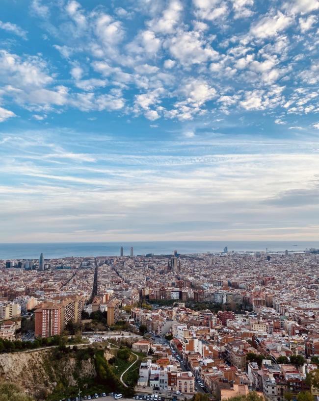 View point overlooking city of barcelona
