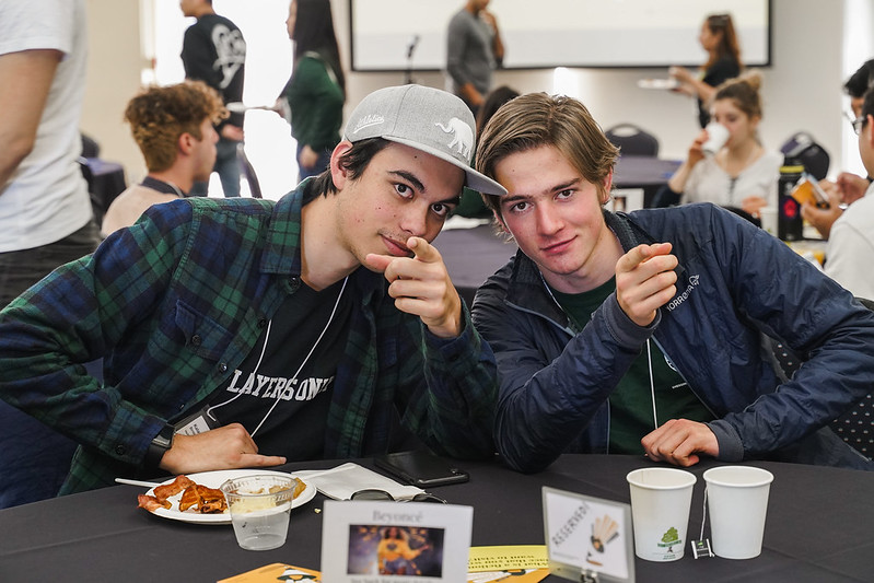 Magis Fellows at 2019 Student Leadership Conference Pointing at Camera