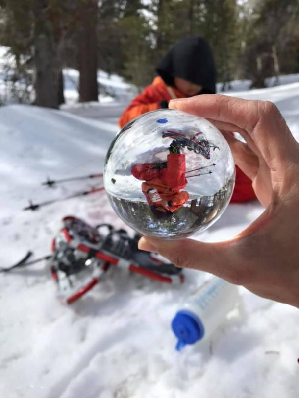 USF employee snowshoeing