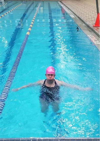 person in swimming pool