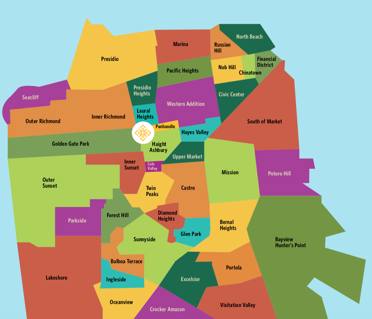 San Francisco Districts Neighborhoods Map Ocl - Where To Begin The Search | Myusf