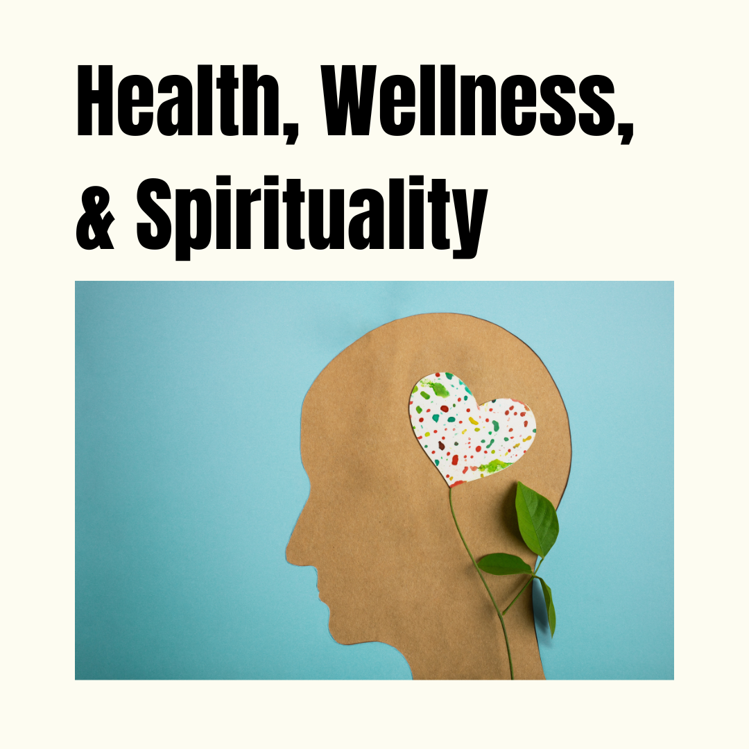 Health, wellness, and spirituality, a shape of a head and heart on the brain