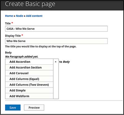 Create a Basic Page