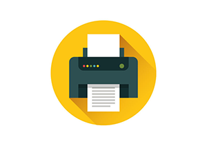 Example of a printer icon that may be used as a function image to print a page