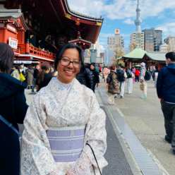 Prakriti portrait in a floral kimono