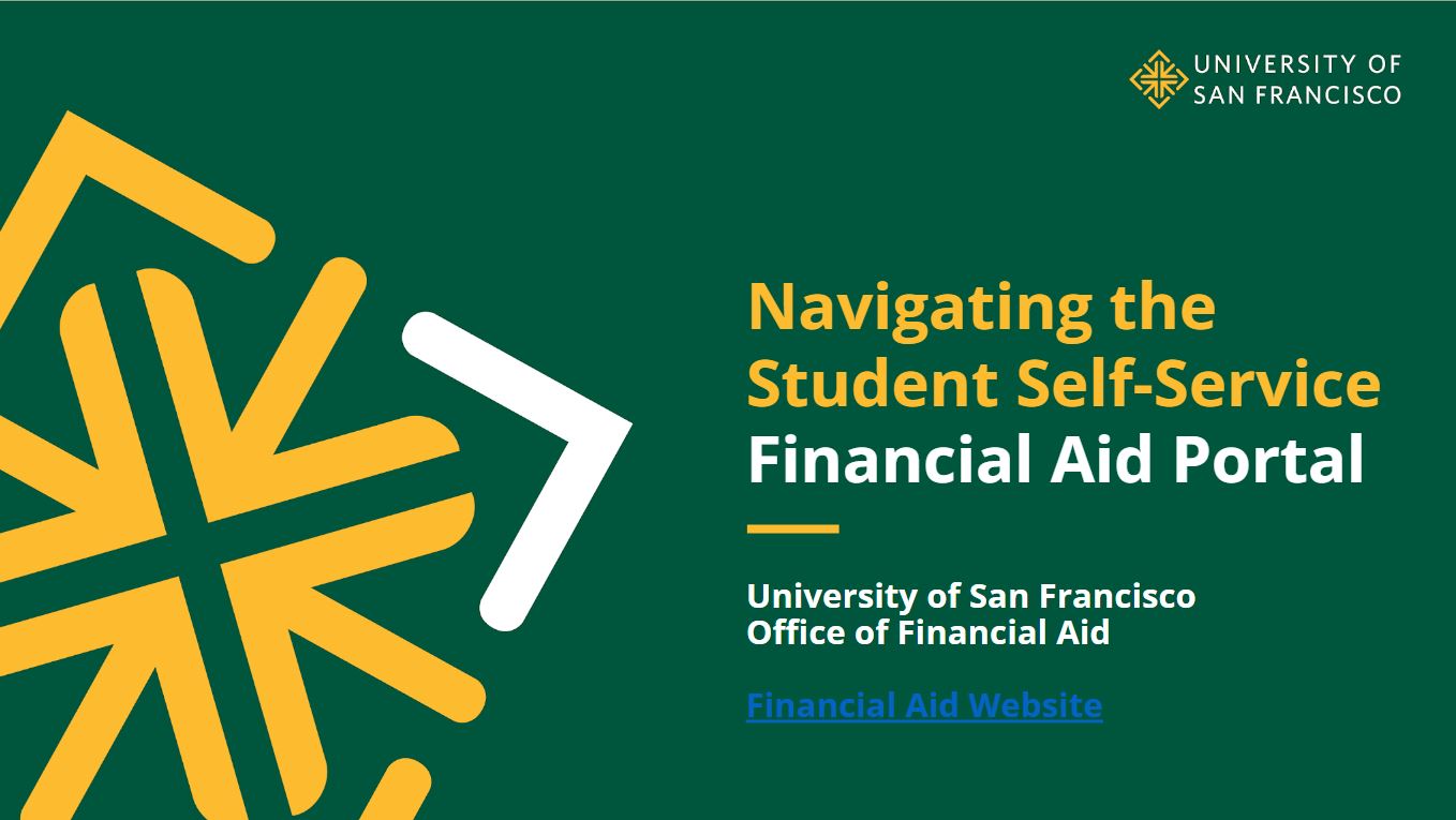 a screen shot of the Financial Aid Portal